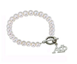 Alpha Phi Glass Pearl Sorority Bracelet with Toggle Clasp