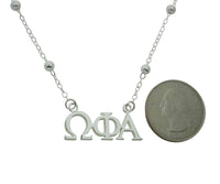 Omega Phi Alpha Beaded Floating Necklace Sorority Jewelry Necklace
