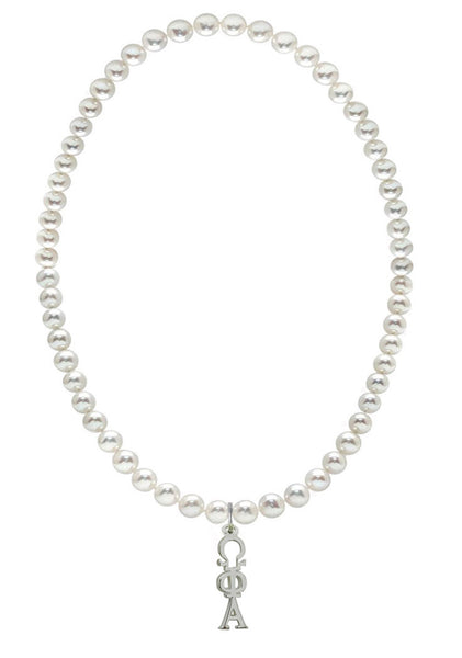 Omega Phi Alpha Stretch Pearl Sorority Necklace Greek Sorority Pearl Necklace