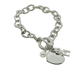 Phi Mu Sorority Bracelet with Heart and Pearl Dangle - DKGifts.com