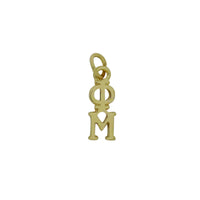 Phi Mu Greek Sorority Lavalier Drop Charm Pendant Necklace Gold Filled