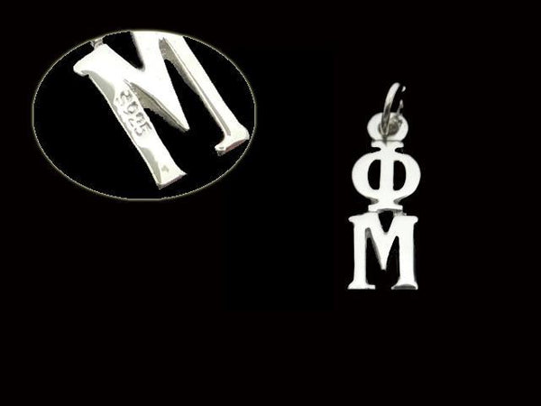 Phi Mu Sorority Lavalier Necklace Sterling Silver - DKGifts.com