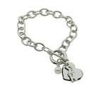 Sigma Kappa Sorority Bracelet with Heart and Pearl Dangle - DKGifts.com