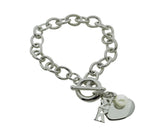 Sigma Kappa Sorority Bracelet with Heart and Pearl Dangle - DKGifts.com