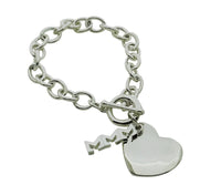 Tri Sigma Sigma Sigma Rolo Sorority Bracelet with Heart on Toggle Clasp - DKGifts.com
