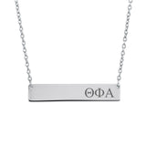 Sorority Bar Necklace Theta Phi Alpha Horizontal Bar Necklace Stainless Steel