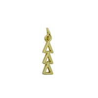 Tri Delta Delta Delta Greek Sorority Lavalier Drop Charm Pendant Necklace Gold Filled