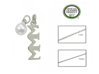 Tri Sigma Sigma Sigma Sorority Lavalier Pendant Charm Drop Necklace with Pearl