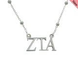 Zeta Tau Alpha Beaded Floating Necklace Sorority Jewelry Necklace