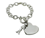 Zeta Tau Alpha Rolo Sorority Bracelet with Heart on Toggle Clasp - DKGifts.com