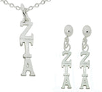 Zeta Tau Alpha Matching Greek Sorority Lavalier Necklace and Earring Set