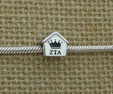 Zeta Tau Alpha Sorority Bead Fit Most European Style Charm Bracelet Big Hole Bead