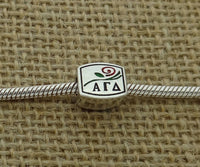 Enamel Alpha Gamma Delta Sorority Bead Fit Most European Style Charm Bracelet Big Hole Bead