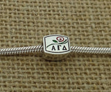 Enamel Alpha Gamma Delta Sorority Bead Fit Most European Style Charm Bracelet Big Hole Bead