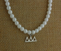 Tri Delta Delta Delta Sorority Pearl Necklace Sorority Pearl Lavalier Necklace Jewelry with 2" Extender