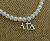 Alpha Gamma Delta Sorority Pearl Necklace Sorority Pearl Lavalier Necklace Jewelry with 2" Extender