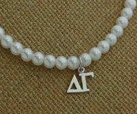 Delta Gamma Sorority Pearl Necklace Sorority Pearl Lavalier Necklace Jewelry with 2" Extender