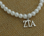 Zeta Tau Alpha Sorority Pearl Necklace Sorority Pearl Lavalier Necklace Jewelry with 2" Extender