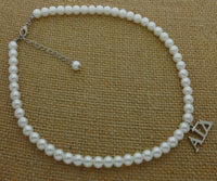 Alpha Gamma Delta Sorority Pearl Necklace Sorority Pearl Lavalier Necklace Jewelry with 2" Extender