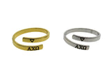 Alpha Chi Omega Adjustable Greek Sorority Ring, Alpha Chi Omega Adjustable Sorority Ring, Alpha Chi Omega Big Little Sorority Jewelry Gift