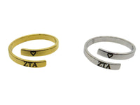 Zeta Tau Alpha Adjustable Greek Sorority Ring, Zeta Tau Alpha Adjustable Sorority Ring, Zeta Tau Alpha Big Little Sorority Jewelry Gifts